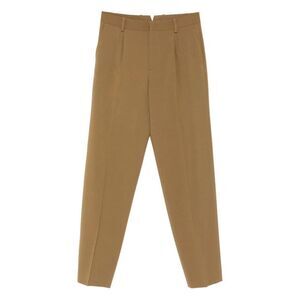 CELLAR DOOR Women's Pleated Wide-Leg Trousers Women BROWN Pants